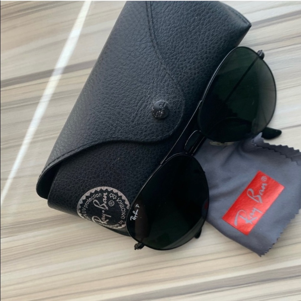 REPOST: Ray Ban Matte Black Aviator Sunglasses